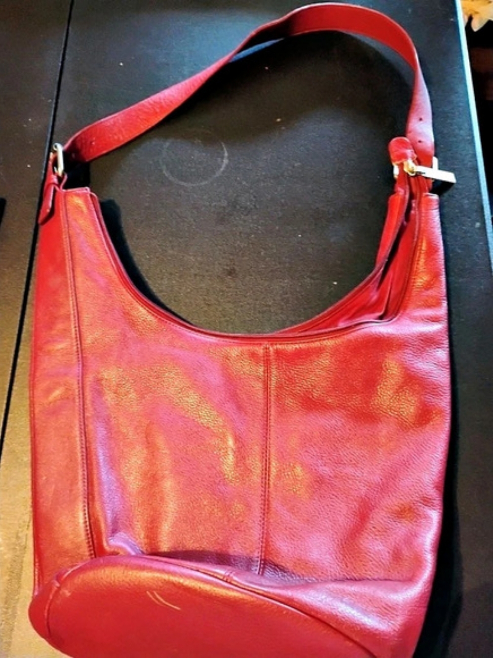 PRESTON And  YORK Red Leather-Look Shoulder Bag